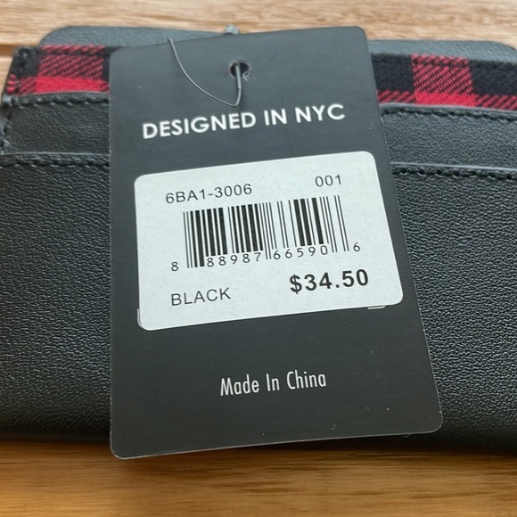 NWT SALE Slim ID Card Case with Red Plaid Print - Picture 4 of 4